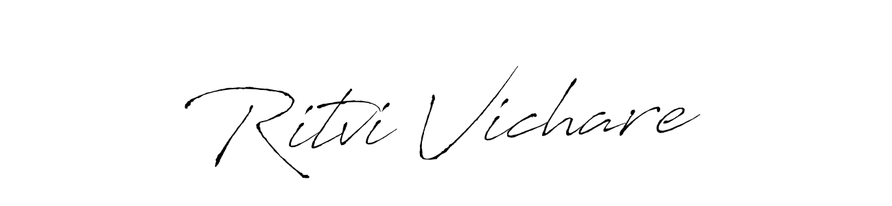 The best way (Antro_Vectra) to make a short signature is to pick only two or three words in your name. The name Ritvi Vichare include a total of six letters. For converting this name. Ritvi Vichare signature style 6 images and pictures png