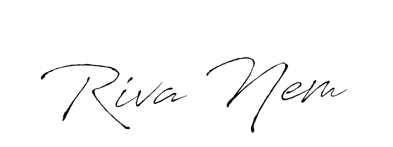 if you are searching for the best signature style for your name Riva Nem. so please give up your signature search. here we have designed multiple signature styles  using Antro_Vectra. Riva Nem signature style 6 images and pictures png