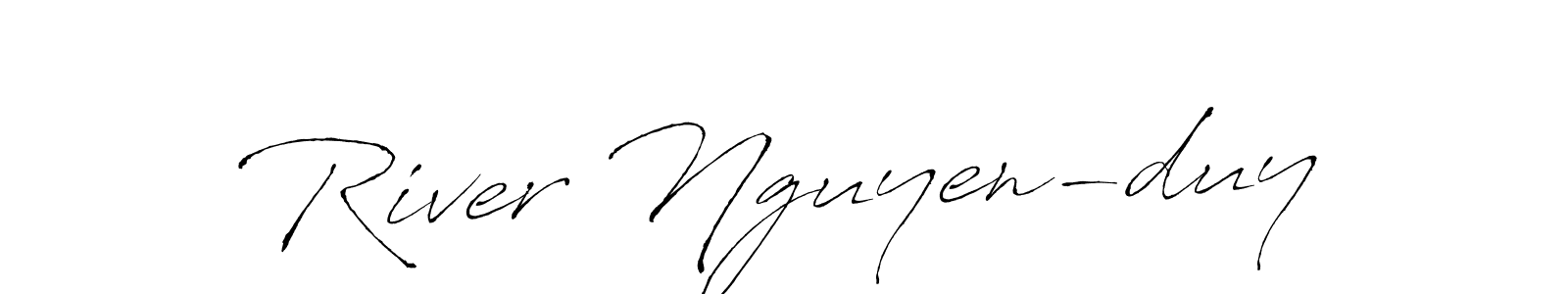 Make a beautiful signature design for name River Nguyen-duy. With this signature (Antro_Vectra) style, you can create a handwritten signature for free. River Nguyen-duy signature style 6 images and pictures png
