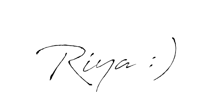 Also You can easily find your signature by using the search form. We will create Riya :) name handwritten signature images for you free of cost using Antro_Vectra sign style. Riya :) signature style 6 images and pictures png