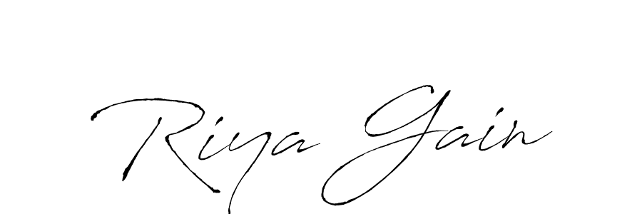 Riya Gain stylish signature style. Best Handwritten Sign (Antro_Vectra) for my name. Handwritten Signature Collection Ideas for my name Riya Gain. Riya Gain signature style 6 images and pictures png