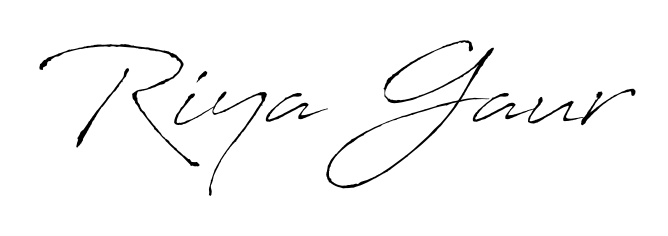 Create an unforgettable impression when signing with Riya Gaur name styled in Antro_Vectra typography. 100% free online generator. Riya Gaur signature style 6 images and pictures png