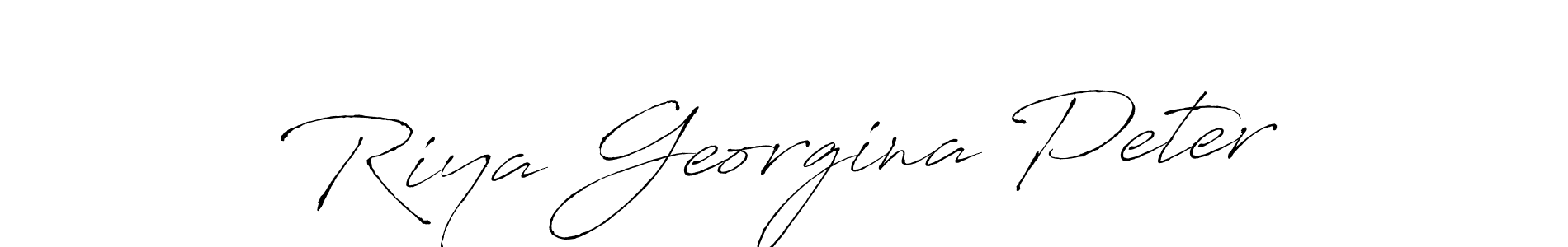 This is the best signature style for the Riya Georgina Peter name. Also you like these signature font (Antro_Vectra). Mix name signature. Riya Georgina Peter signature style 6 images and pictures png