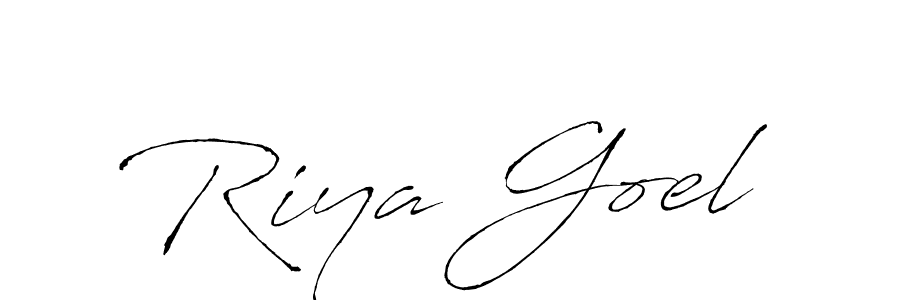 How to make Riya Goel name signature. Use Antro_Vectra style for creating short signs online. This is the latest handwritten sign. Riya Goel signature style 6 images and pictures png