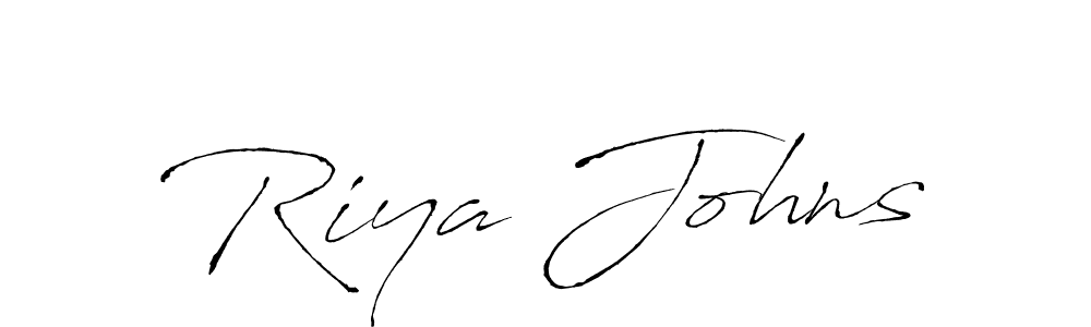 Make a beautiful signature design for name Riya Johns. With this signature (Antro_Vectra) style, you can create a handwritten signature for free. Riya Johns signature style 6 images and pictures png