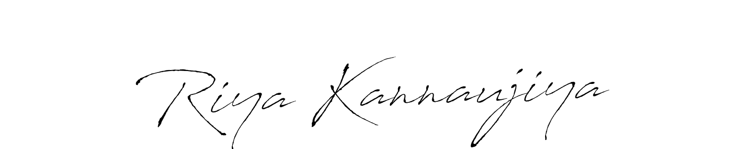 Design your own signature with our free online signature maker. With this signature software, you can create a handwritten (Antro_Vectra) signature for name Riya Kannaujiya. Riya Kannaujiya signature style 6 images and pictures png