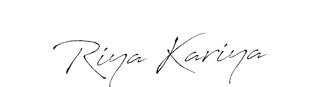 How to make Riya Kariya signature? Antro_Vectra is a professional autograph style. Create handwritten signature for Riya Kariya name. Riya Kariya signature style 6 images and pictures png