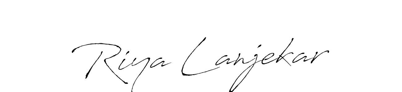 Make a beautiful signature design for name Riya Lanjekar. With this signature (Antro_Vectra) style, you can create a handwritten signature for free. Riya Lanjekar signature style 6 images and pictures png