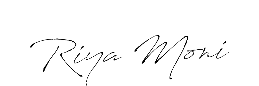 Make a beautiful signature design for name Riya Moni. With this signature (Antro_Vectra) style, you can create a handwritten signature for free. Riya Moni signature style 6 images and pictures png