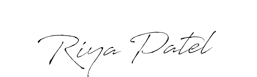 How to make Riya Patel name signature. Use Antro_Vectra style for creating short signs online. This is the latest handwritten sign. Riya Patel signature style 6 images and pictures png