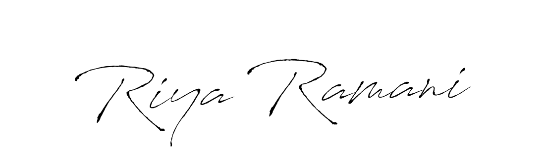 It looks lik you need a new signature style for name Riya Ramani. Design unique handwritten (Antro_Vectra) signature with our free signature maker in just a few clicks. Riya Ramani signature style 6 images and pictures png