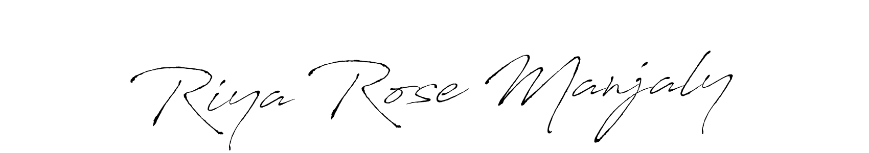if you are searching for the best signature style for your name Riya Rose Manjaly. so please give up your signature search. here we have designed multiple signature styles  using Antro_Vectra. Riya Rose Manjaly signature style 6 images and pictures png