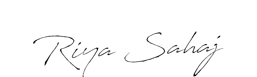 Create a beautiful signature design for name Riya Sahaj. With this signature (Antro_Vectra) fonts, you can make a handwritten signature for free. Riya Sahaj signature style 6 images and pictures png