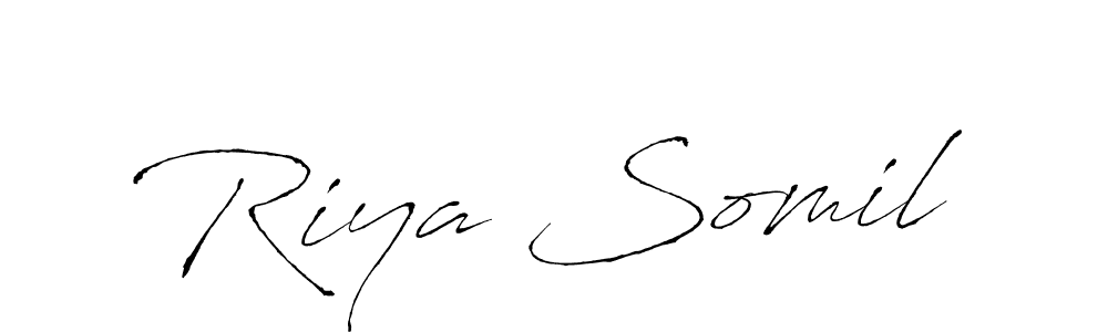 Make a beautiful signature design for name Riya Somil. With this signature (Antro_Vectra) style, you can create a handwritten signature for free. Riya Somil signature style 6 images and pictures png