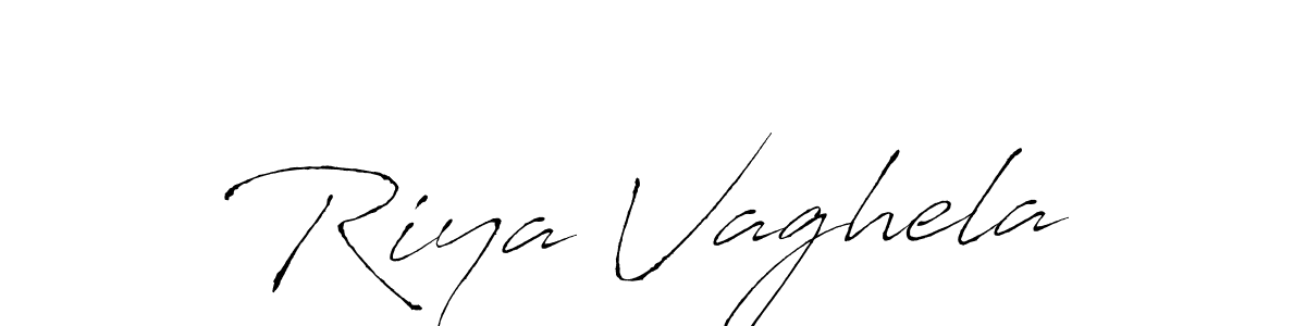 Design your own signature with our free online signature maker. With this signature software, you can create a handwritten (Antro_Vectra) signature for name Riya Vaghela. Riya Vaghela signature style 6 images and pictures png