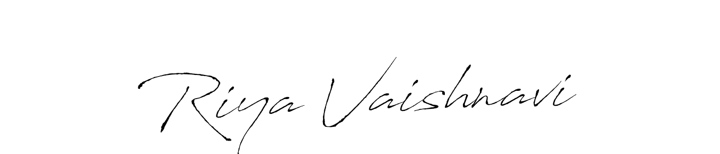 Make a beautiful signature design for name Riya Vaishnavi. With this signature (Antro_Vectra) style, you can create a handwritten signature for free. Riya Vaishnavi signature style 6 images and pictures png