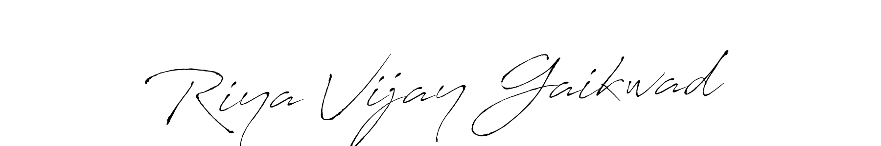 The best way (Antro_Vectra) to make a short signature is to pick only two or three words in your name. The name Riya Vijay Gaikwad include a total of six letters. For converting this name. Riya Vijay Gaikwad signature style 6 images and pictures png