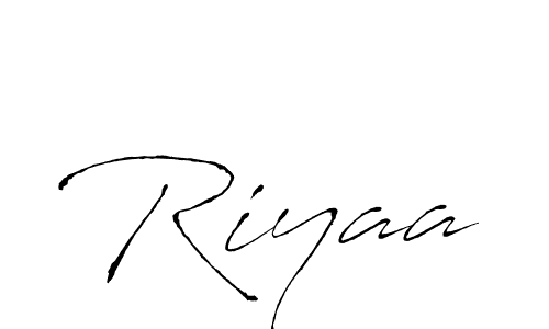 Use a signature maker to create a handwritten signature online. With this signature software, you can design (Antro_Vectra) your own signature for name Riyaa. Riyaa signature style 6 images and pictures png