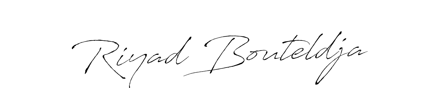 How to make Riyad Bouteldja name signature. Use Antro_Vectra style for creating short signs online. This is the latest handwritten sign. Riyad Bouteldja signature style 6 images and pictures png