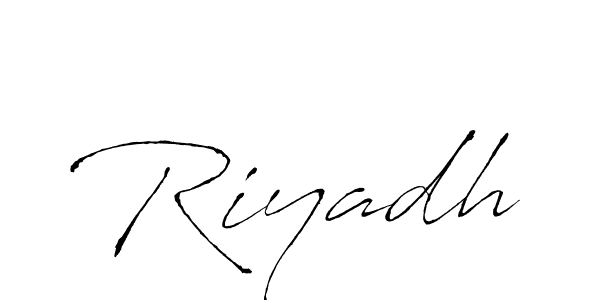 How to make Riyadh signature? Antro_Vectra is a professional autograph style. Create handwritten signature for Riyadh name. Riyadh signature style 6 images and pictures png