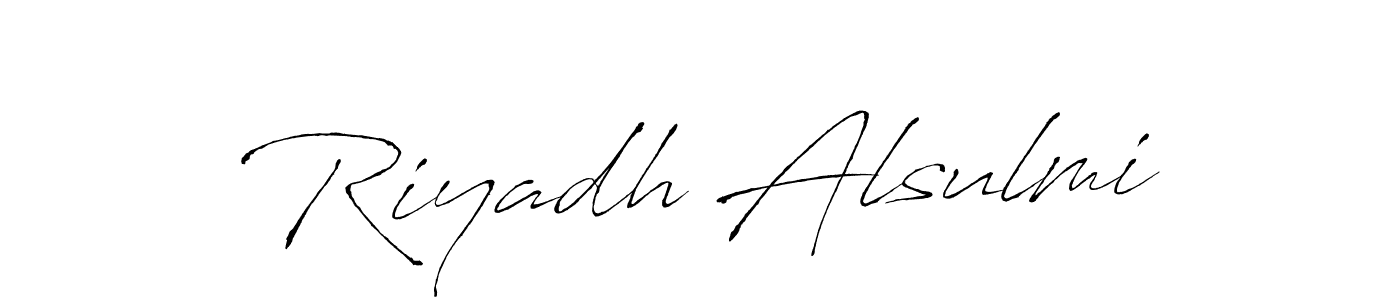 Use a signature maker to create a handwritten signature online. With this signature software, you can design (Antro_Vectra) your own signature for name Riyadh Alsulmi. Riyadh Alsulmi signature style 6 images and pictures png