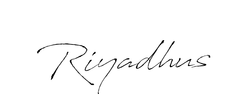 Use a signature maker to create a handwritten signature online. With this signature software, you can design (Antro_Vectra) your own signature for name Riyadhus. Riyadhus signature style 6 images and pictures png