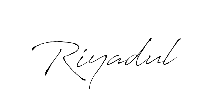 Use a signature maker to create a handwritten signature online. With this signature software, you can design (Antro_Vectra) your own signature for name Riyadul. Riyadul signature style 6 images and pictures png