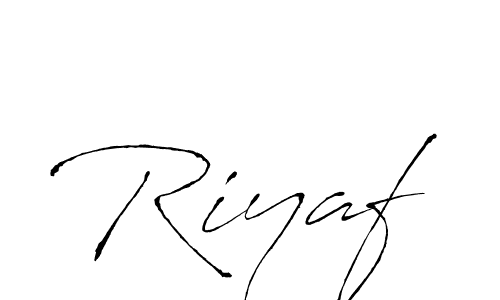 How to make Riyaf name signature. Use Antro_Vectra style for creating short signs online. This is the latest handwritten sign. Riyaf signature style 6 images and pictures png