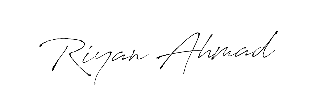 How to make Riyan Ahmad name signature. Use Antro_Vectra style for creating short signs online. This is the latest handwritten sign. Riyan Ahmad signature style 6 images and pictures png