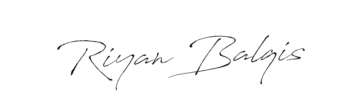 Antro_Vectra is a professional signature style that is perfect for those who want to add a touch of class to their signature. It is also a great choice for those who want to make their signature more unique. Get Riyan Balqis name to fancy signature for free. Riyan Balqis signature style 6 images and pictures png