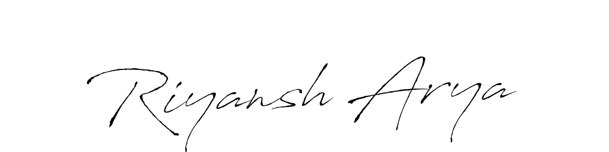 How to make Riyansh Arya name signature. Use Antro_Vectra style for creating short signs online. This is the latest handwritten sign. Riyansh Arya signature style 6 images and pictures png