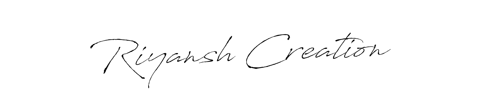 How to make Riyansh Creation name signature. Use Antro_Vectra style for creating short signs online. This is the latest handwritten sign. Riyansh Creation signature style 6 images and pictures png