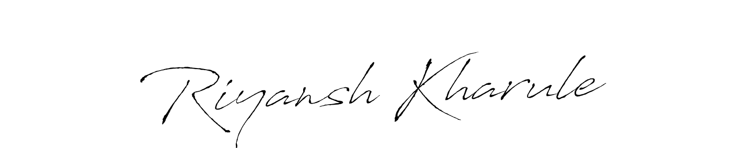 Design your own signature with our free online signature maker. With this signature software, you can create a handwritten (Antro_Vectra) signature for name Riyansh Kharule. Riyansh Kharule signature style 6 images and pictures png
