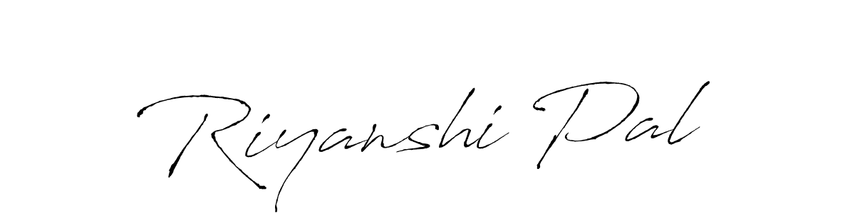 How to make Riyanshi Pal name signature. Use Antro_Vectra style for creating short signs online. This is the latest handwritten sign. Riyanshi Pal signature style 6 images and pictures png
