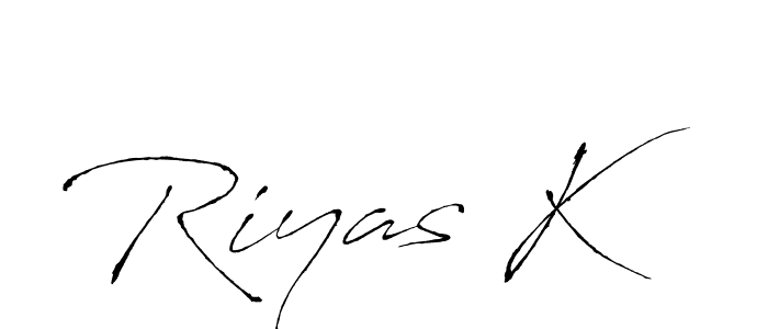 Use a signature maker to create a handwritten signature online. With this signature software, you can design (Antro_Vectra) your own signature for name Riyas K. Riyas K signature style 6 images and pictures png