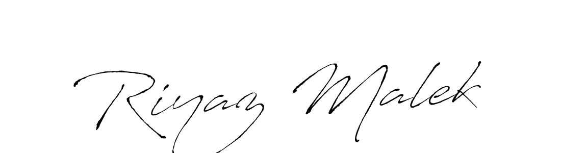 How to make Riyaz Malek name signature. Use Antro_Vectra style for creating short signs online. This is the latest handwritten sign. Riyaz Malek signature style 6 images and pictures png