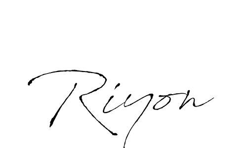 if you are searching for the best signature style for your name Riyon. so please give up your signature search. here we have designed multiple signature styles  using Antro_Vectra. Riyon signature style 6 images and pictures png