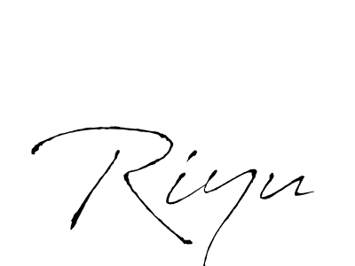 Create a beautiful signature design for name Riyu. With this signature (Antro_Vectra) fonts, you can make a handwritten signature for free. Riyu signature style 6 images and pictures png