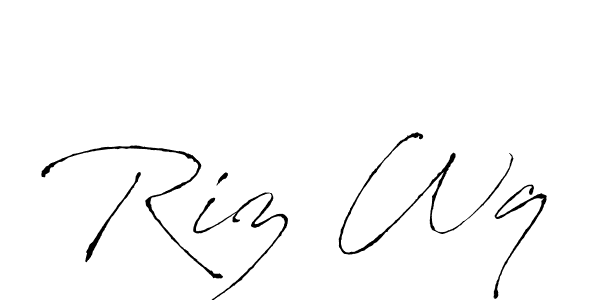 Riz Wq stylish signature style. Best Handwritten Sign (Antro_Vectra) for my name. Handwritten Signature Collection Ideas for my name Riz Wq. Riz Wq signature style 6 images and pictures png