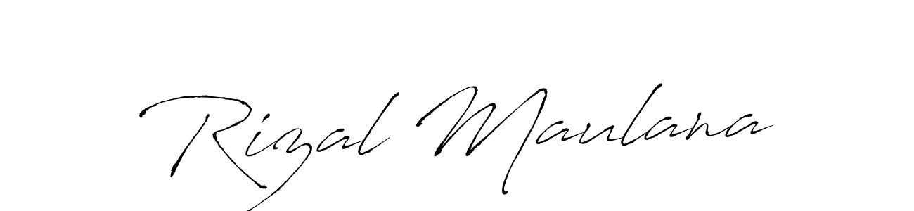Make a beautiful signature design for name Rizal Maulana. With this signature (Antro_Vectra) style, you can create a handwritten signature for free. Rizal Maulana signature style 6 images and pictures png