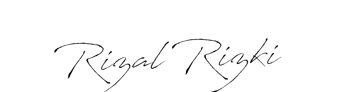 Make a beautiful signature design for name Rizal Rizki. With this signature (Antro_Vectra) style, you can create a handwritten signature for free. Rizal Rizki signature style 6 images and pictures png