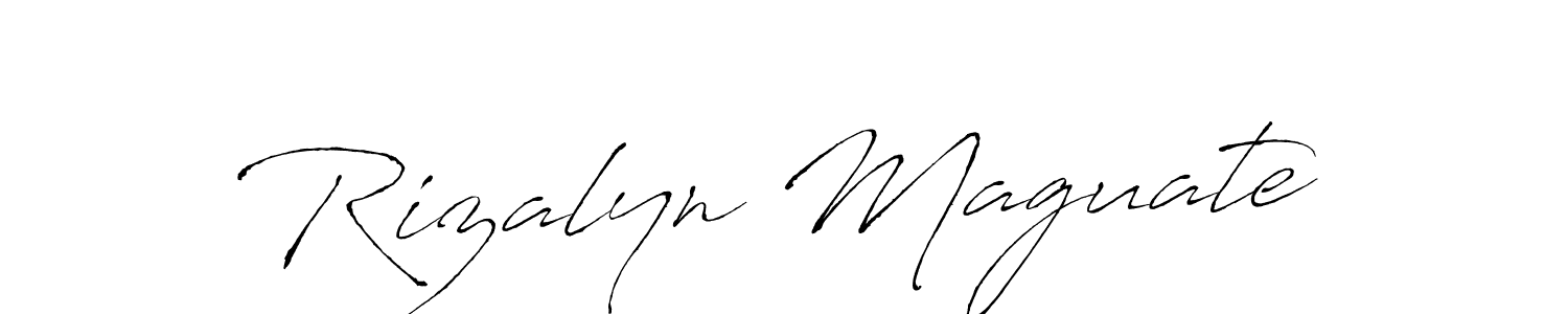 You should practise on your own different ways (Antro_Vectra) to write your name (Rizalyn Maguate) in signature. don't let someone else do it for you. Rizalyn Maguate signature style 6 images and pictures png