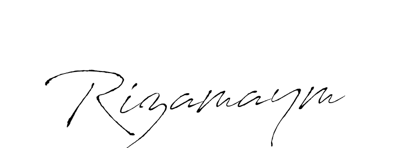 Use a signature maker to create a handwritten signature online. With this signature software, you can design (Antro_Vectra) your own signature for name Rizamaym. Rizamaym signature style 6 images and pictures png