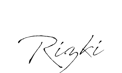 How to make Rizki signature? Antro_Vectra is a professional autograph style. Create handwritten signature for Rizki name. Rizki signature style 6 images and pictures png
