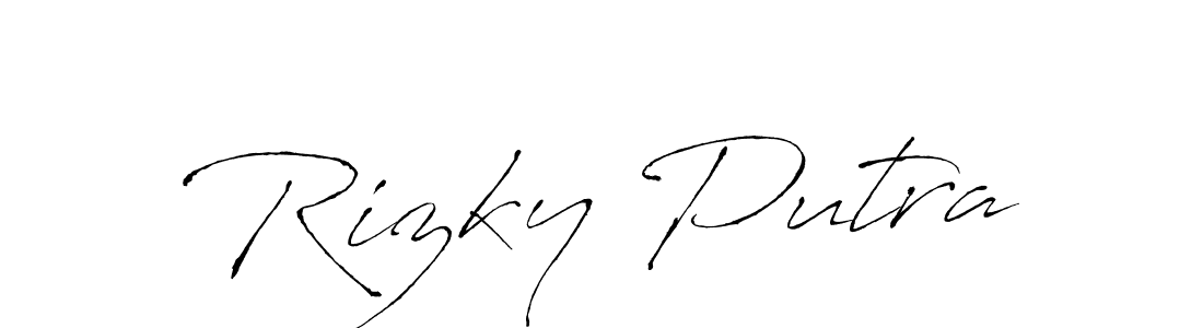 How to make Rizky Putra signature? Antro_Vectra is a professional autograph style. Create handwritten signature for Rizky Putra name. Rizky Putra signature style 6 images and pictures png