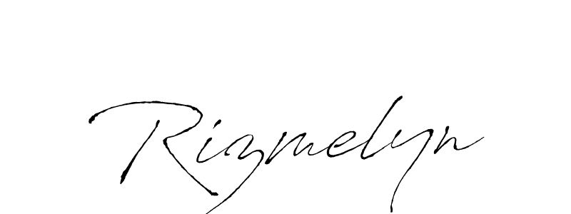 How to make Rizmelyn signature? Antro_Vectra is a professional autograph style. Create handwritten signature for Rizmelyn name. Rizmelyn signature style 6 images and pictures png