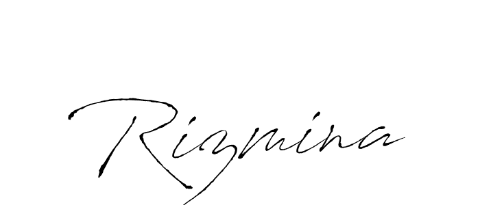 Make a beautiful signature design for name Rizmina. With this signature (Antro_Vectra) style, you can create a handwritten signature for free. Rizmina signature style 6 images and pictures png