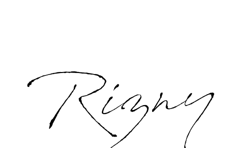 How to make Rizny signature? Antro_Vectra is a professional autograph style. Create handwritten signature for Rizny name. Rizny signature style 6 images and pictures png