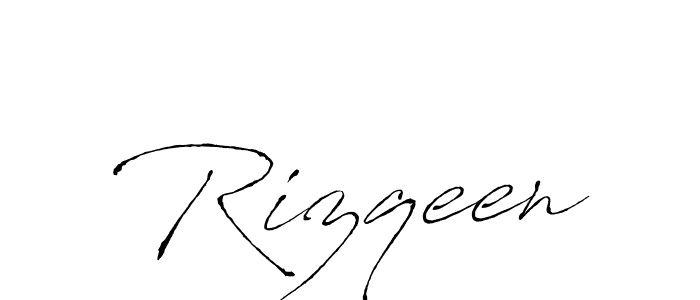 Design your own signature with our free online signature maker. With this signature software, you can create a handwritten (Antro_Vectra) signature for name Rizqeen. Rizqeen signature style 6 images and pictures png