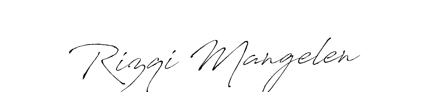 It looks lik you need a new signature style for name Rizqi Mangelen. Design unique handwritten (Antro_Vectra) signature with our free signature maker in just a few clicks. Rizqi Mangelen signature style 6 images and pictures png